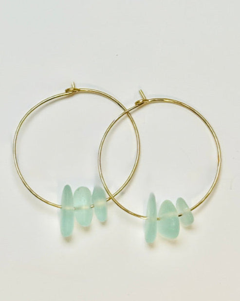 Sea Glass Hoops