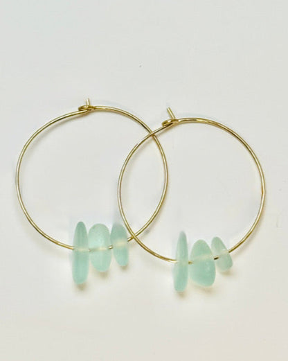 Sea Glass Hoops