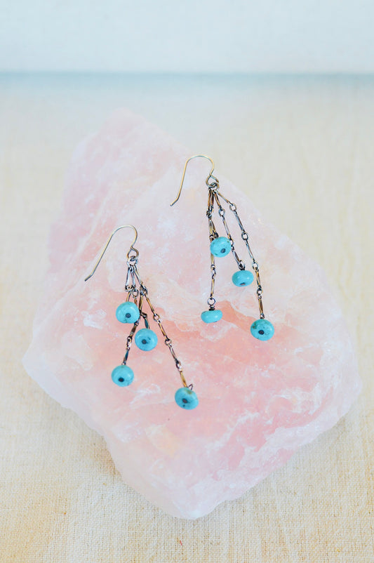 Silver Siren Turquoise Drop earrings