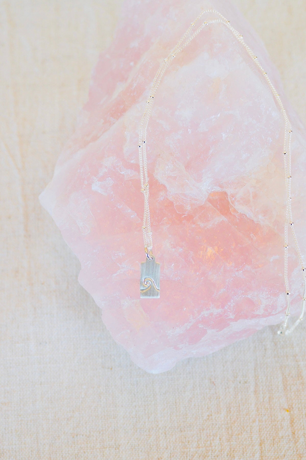 Lil wave tag necklace