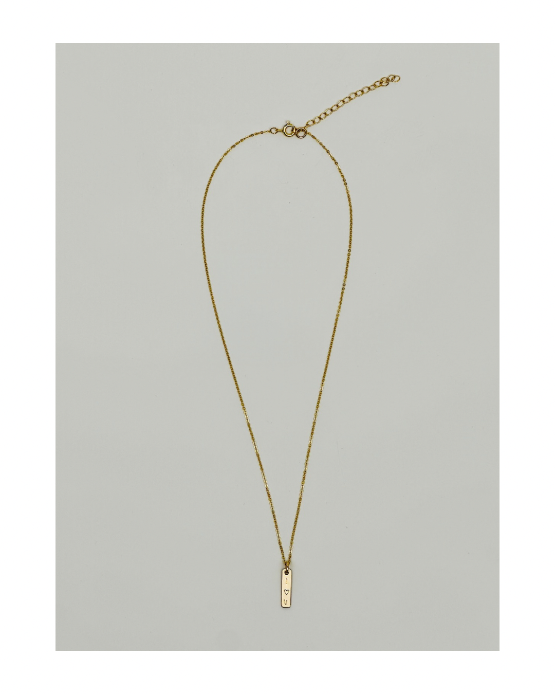 I 🤍 U  Dainty Tag Necklace
